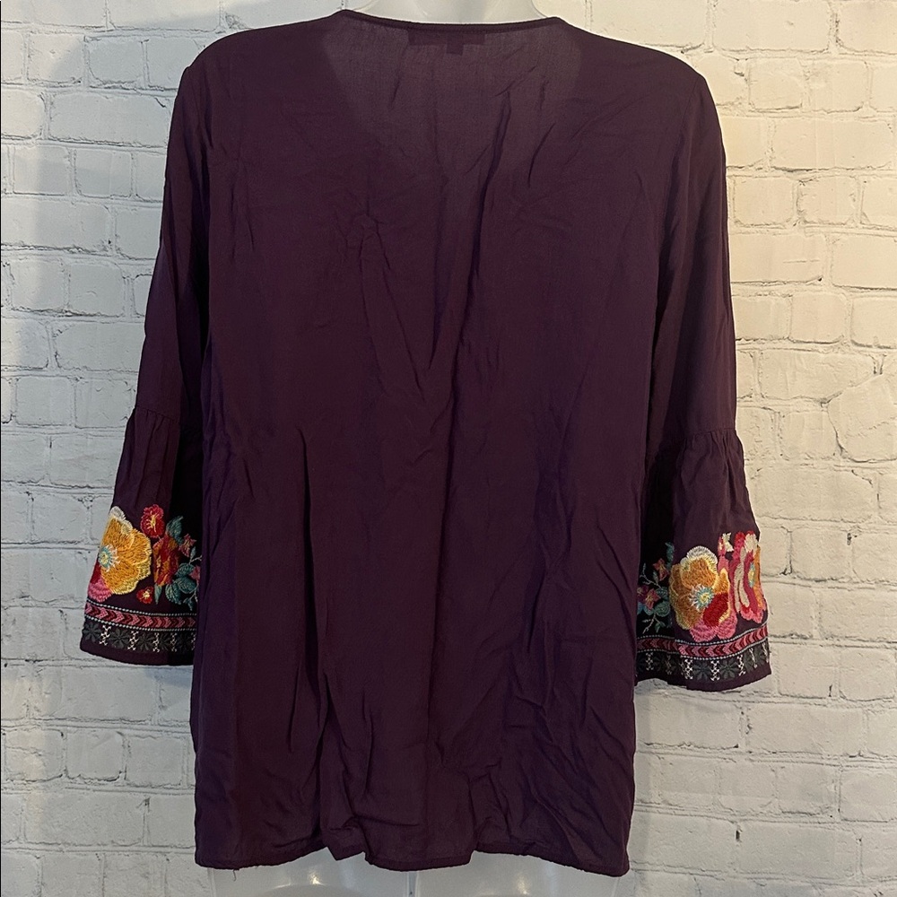 ANDREE BY UNIT Embroidered Purple Blouse - Picture 5 of 7
